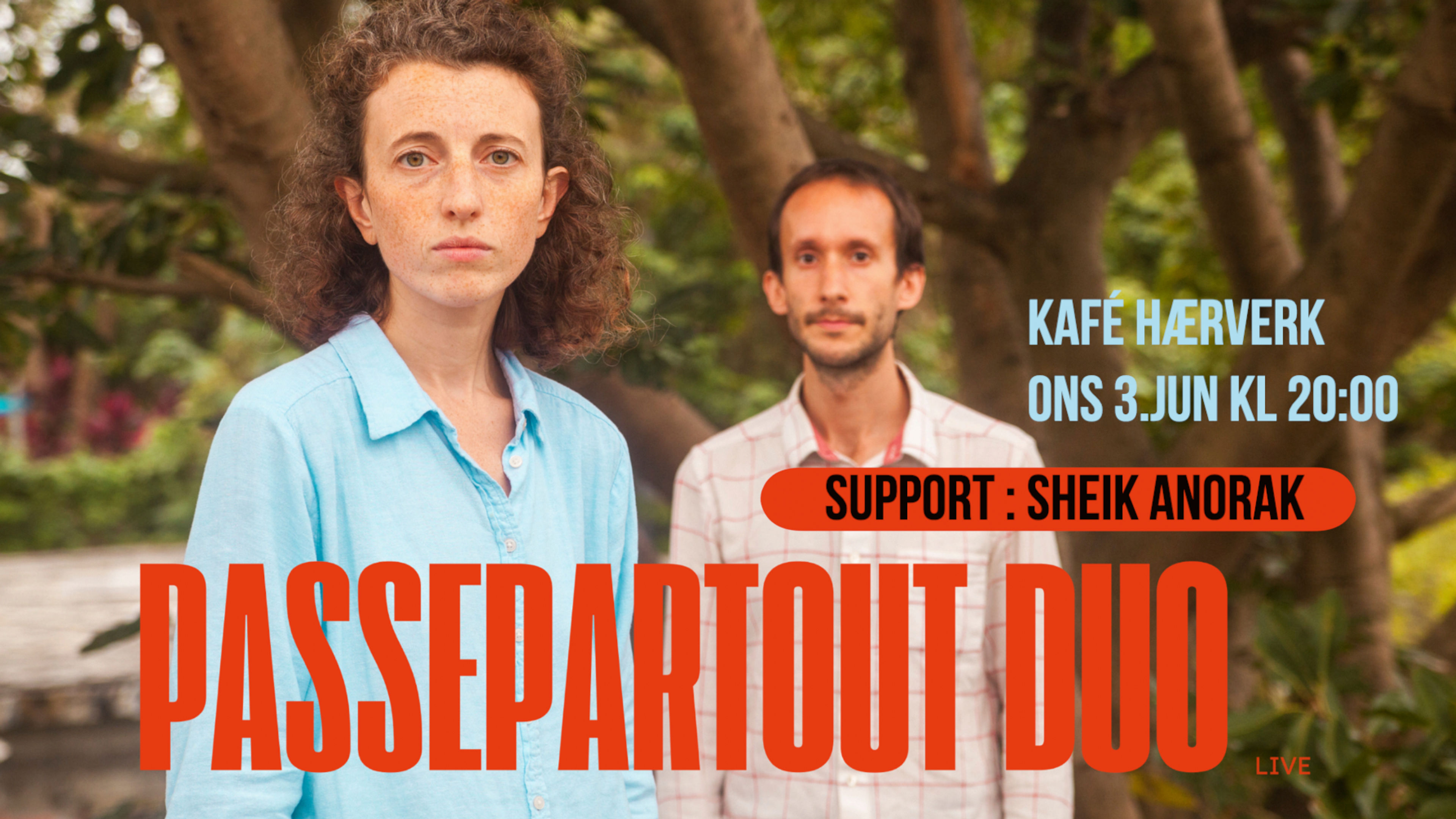 Promotional graphic for Passepartout Duo / Sheik Anorak // Kafé Hærverk