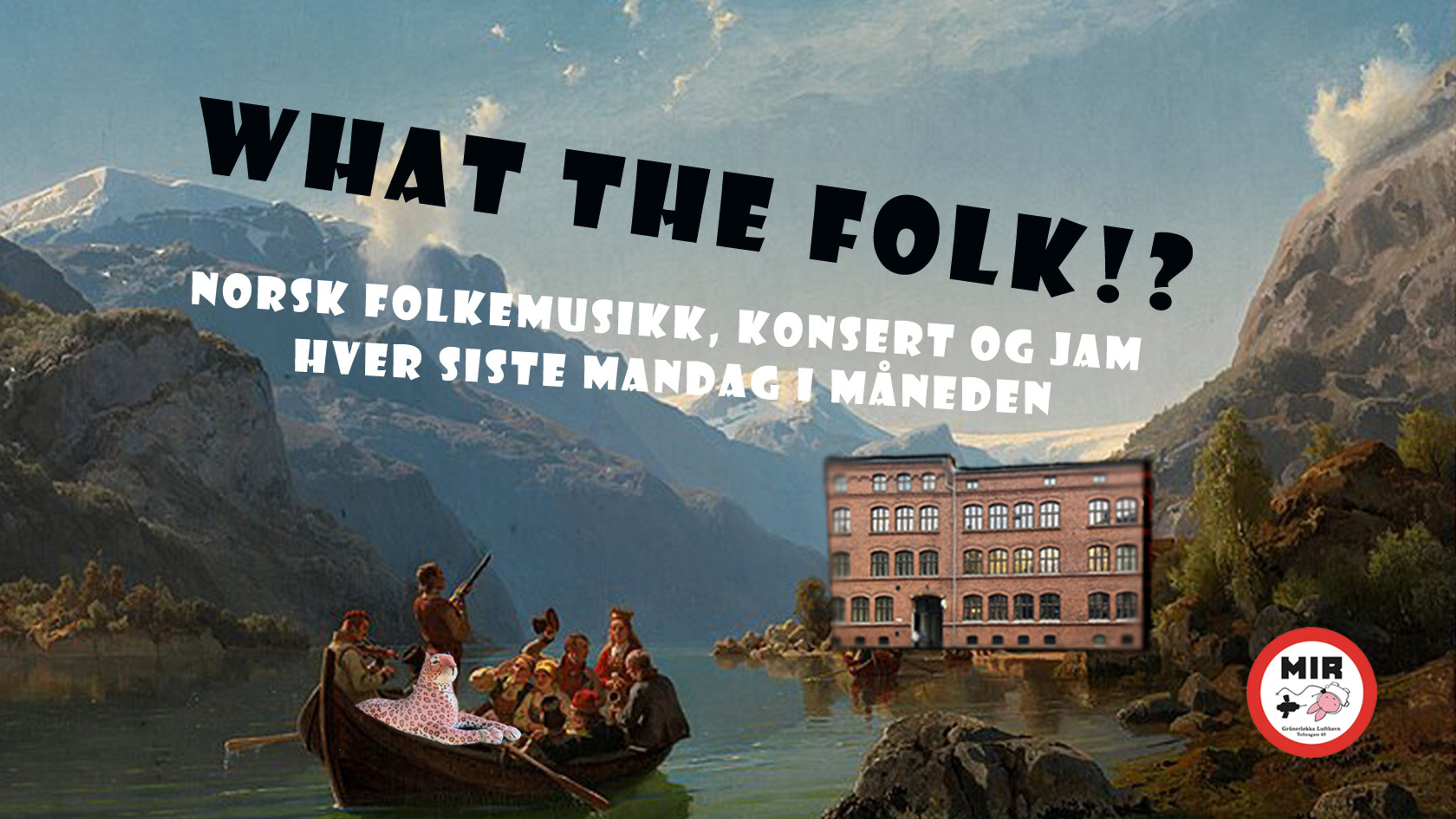 Promotional graphic for What The Folk !!? # Gjetser: TBA!