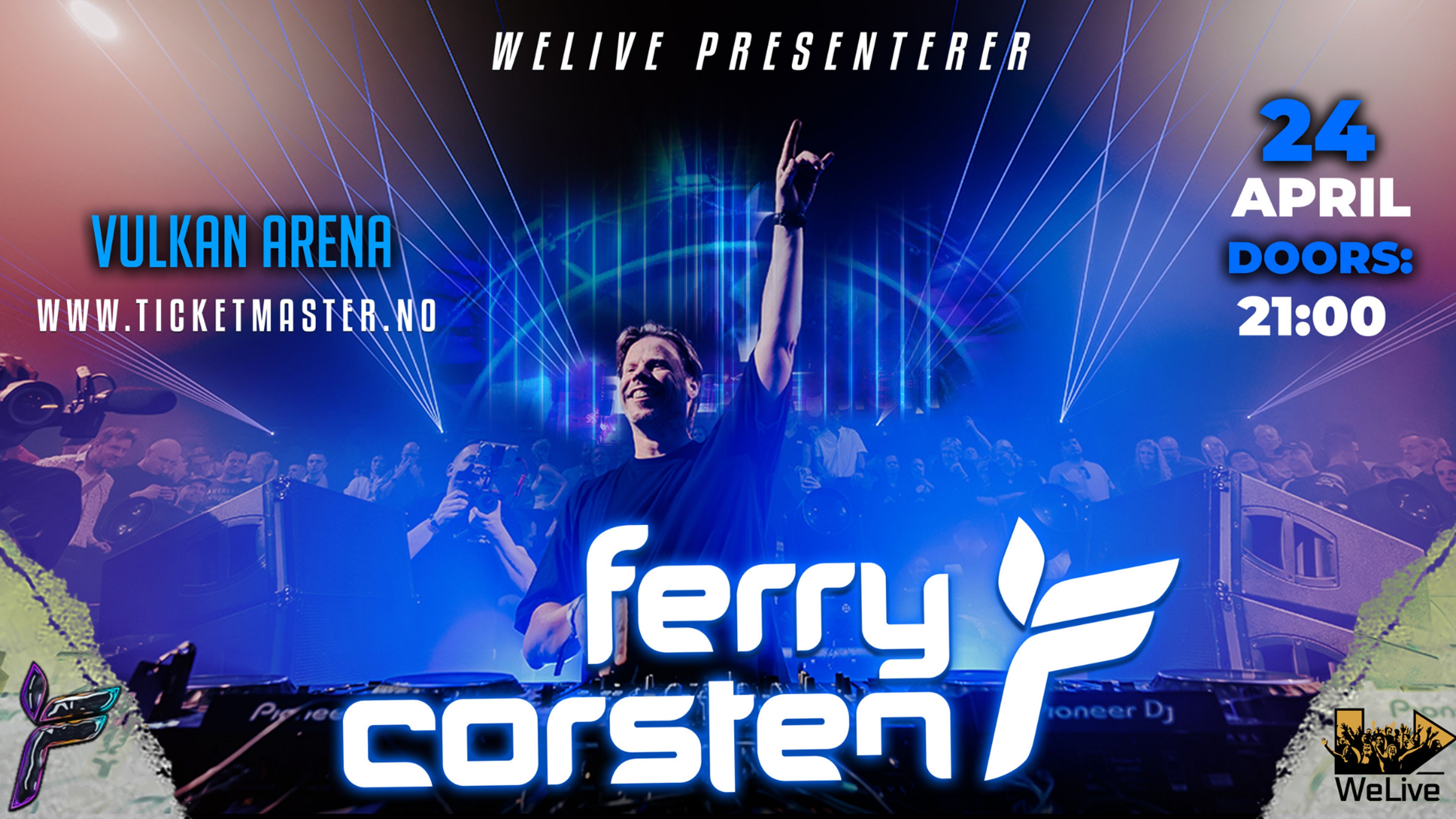 Promotional graphic for Ferry Corsten