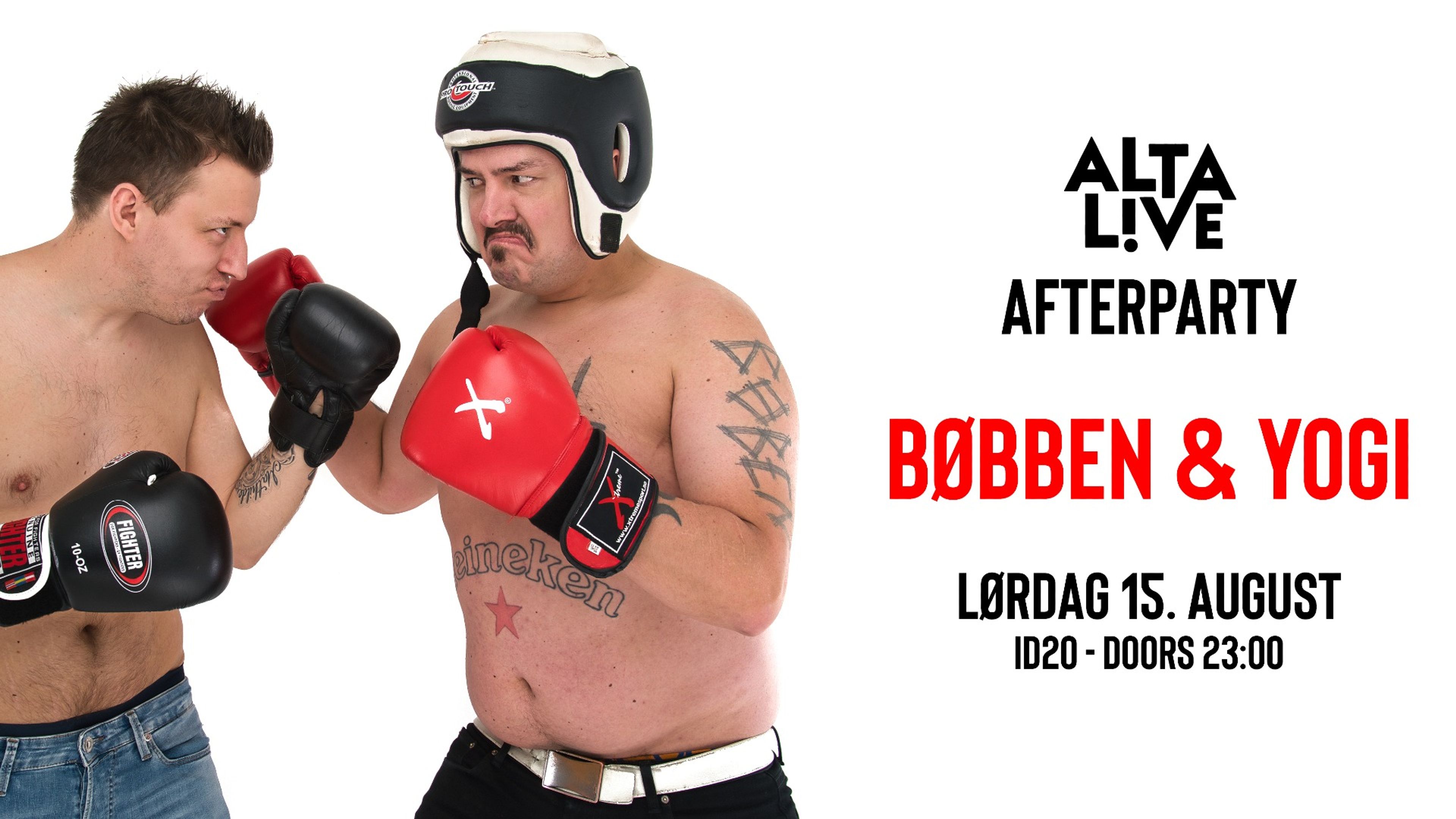 Promotional graphic for Bøbben & Yogi - Afterparty Alta Live 2026 // Rabagast, Alta