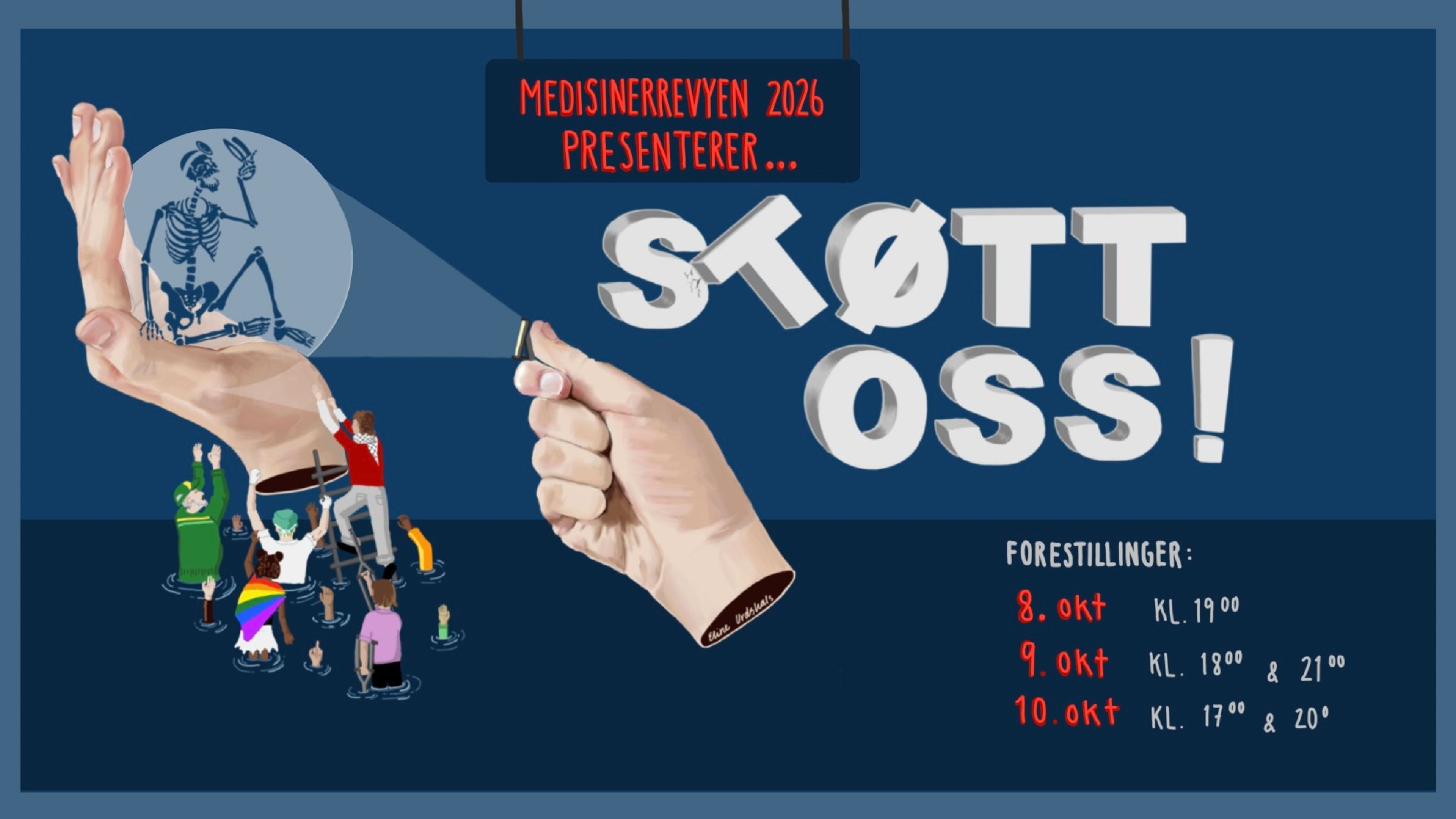 Promotiv grafikk for Medisinerrevyen 2026