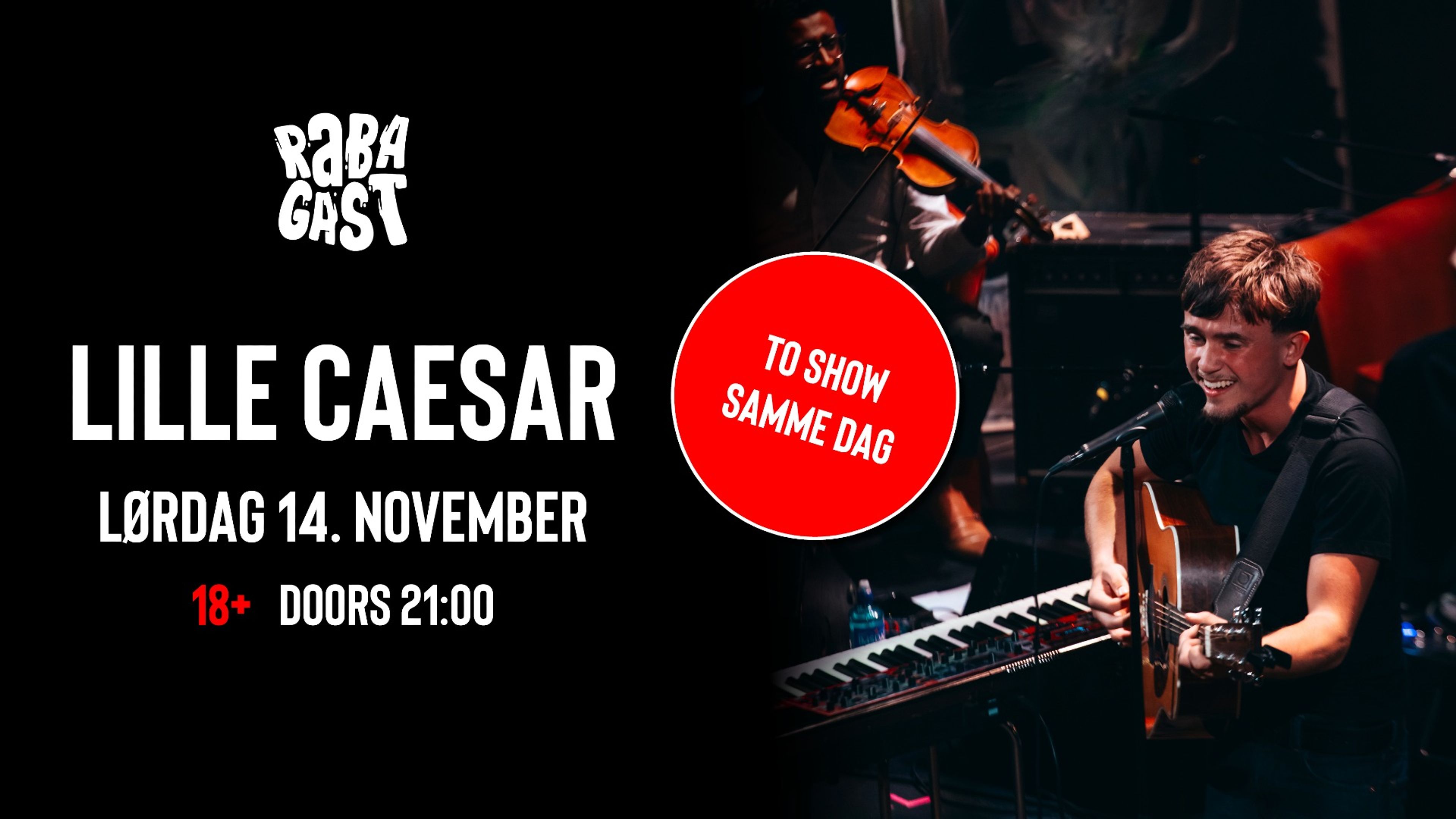 Promotional graphic for lille Caesar - ID18 år // Rabagast, Alta