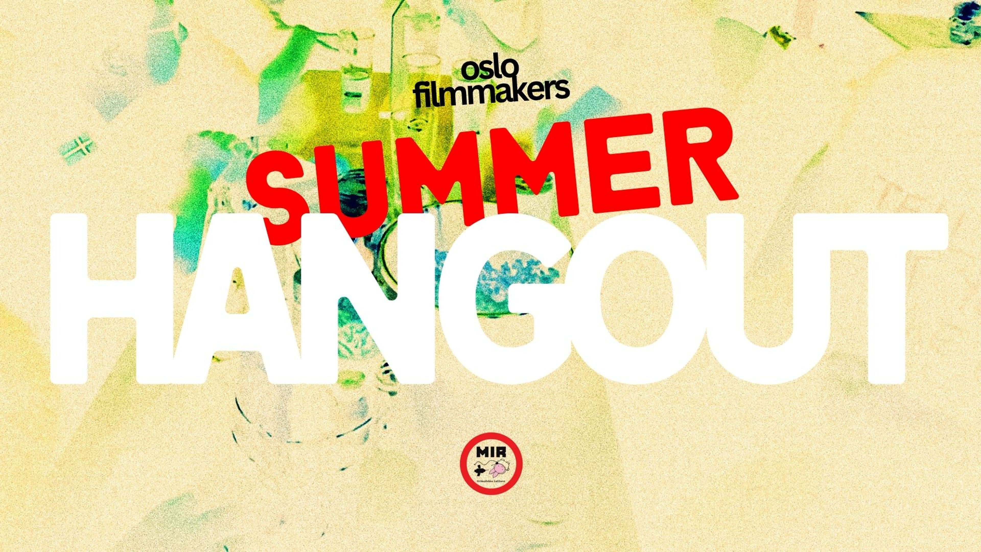 Promotional graphic for Oslo Filmakers Summer Hangout m DJs og Uteservering