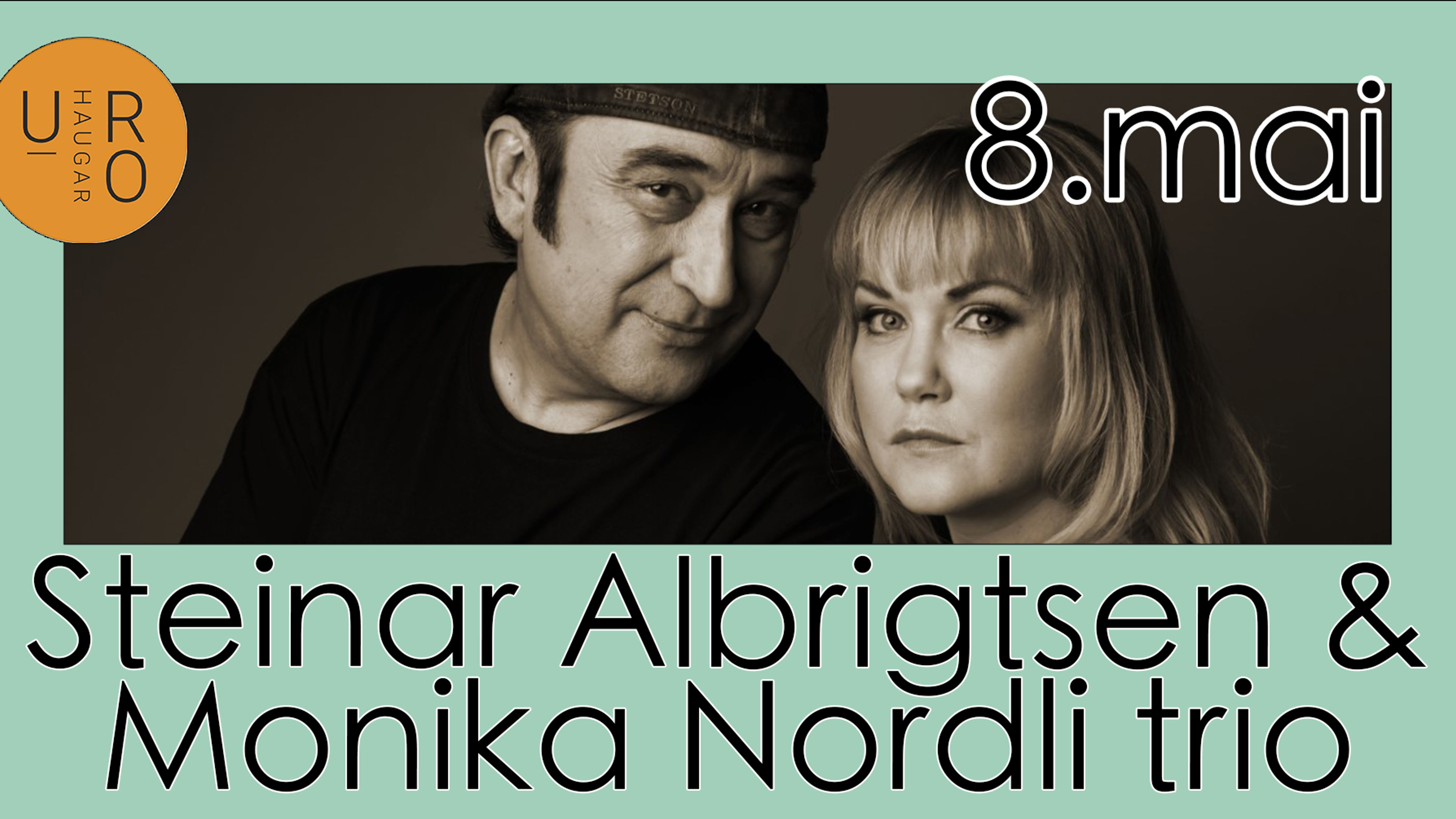 Promotional graphic for Steinar Albrigtsen & Monika Nordli trio 