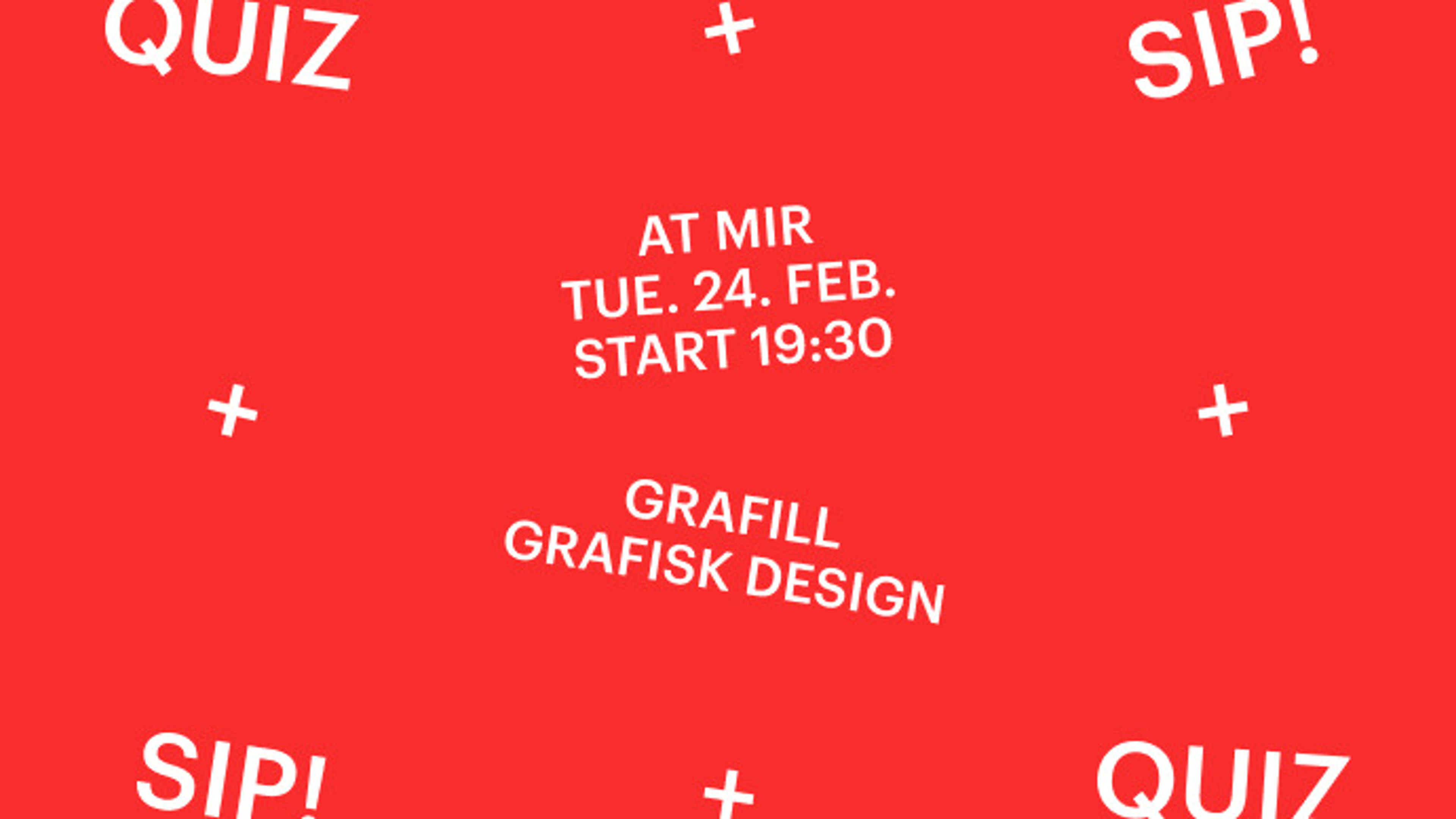 Promotional graphic for Quiz for grafiskere og andre bildenerds og interesserte.