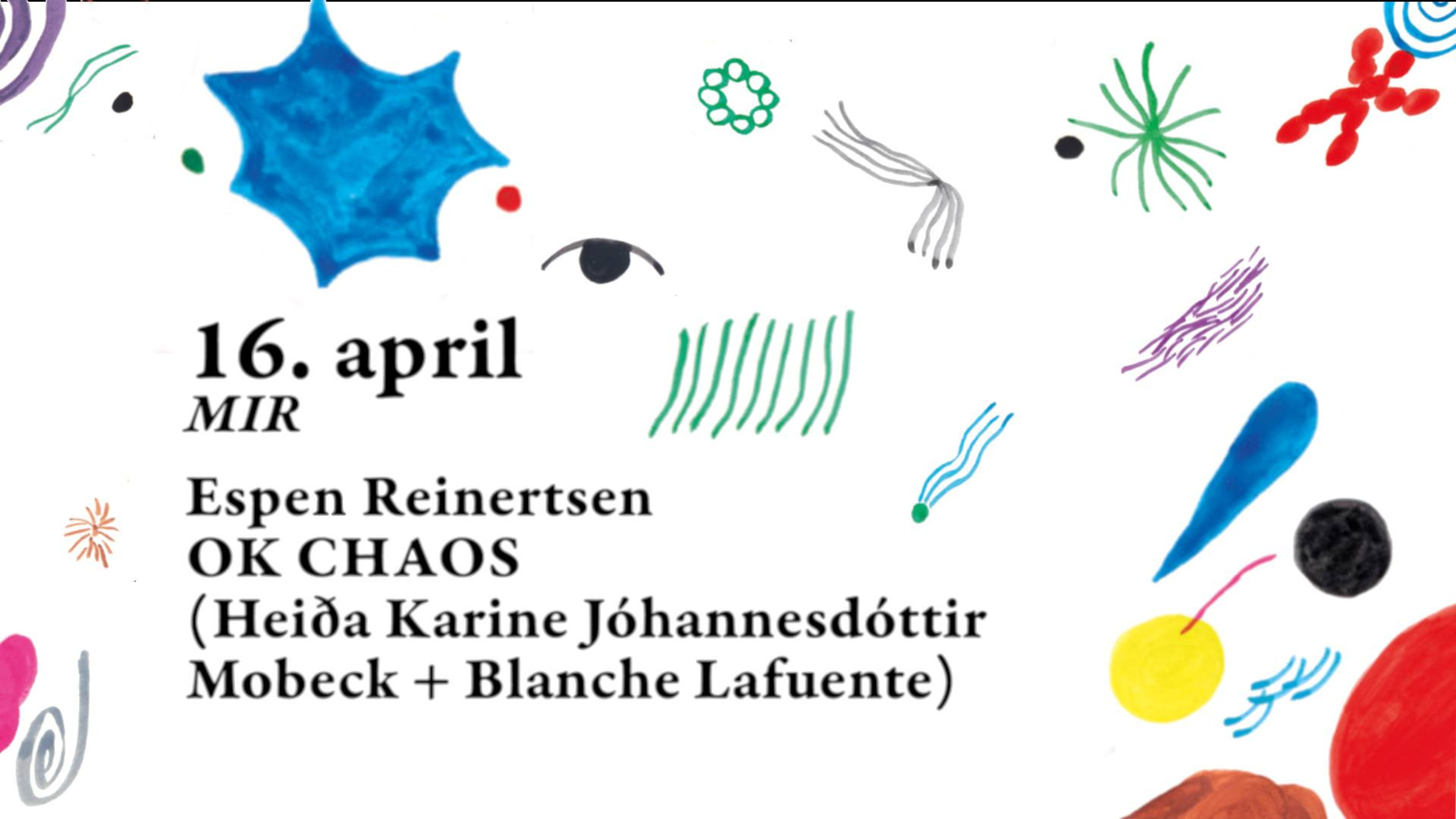 Promotional graphic for F/eks: Espen Reinertsen releasekonsert / OK CHAOS