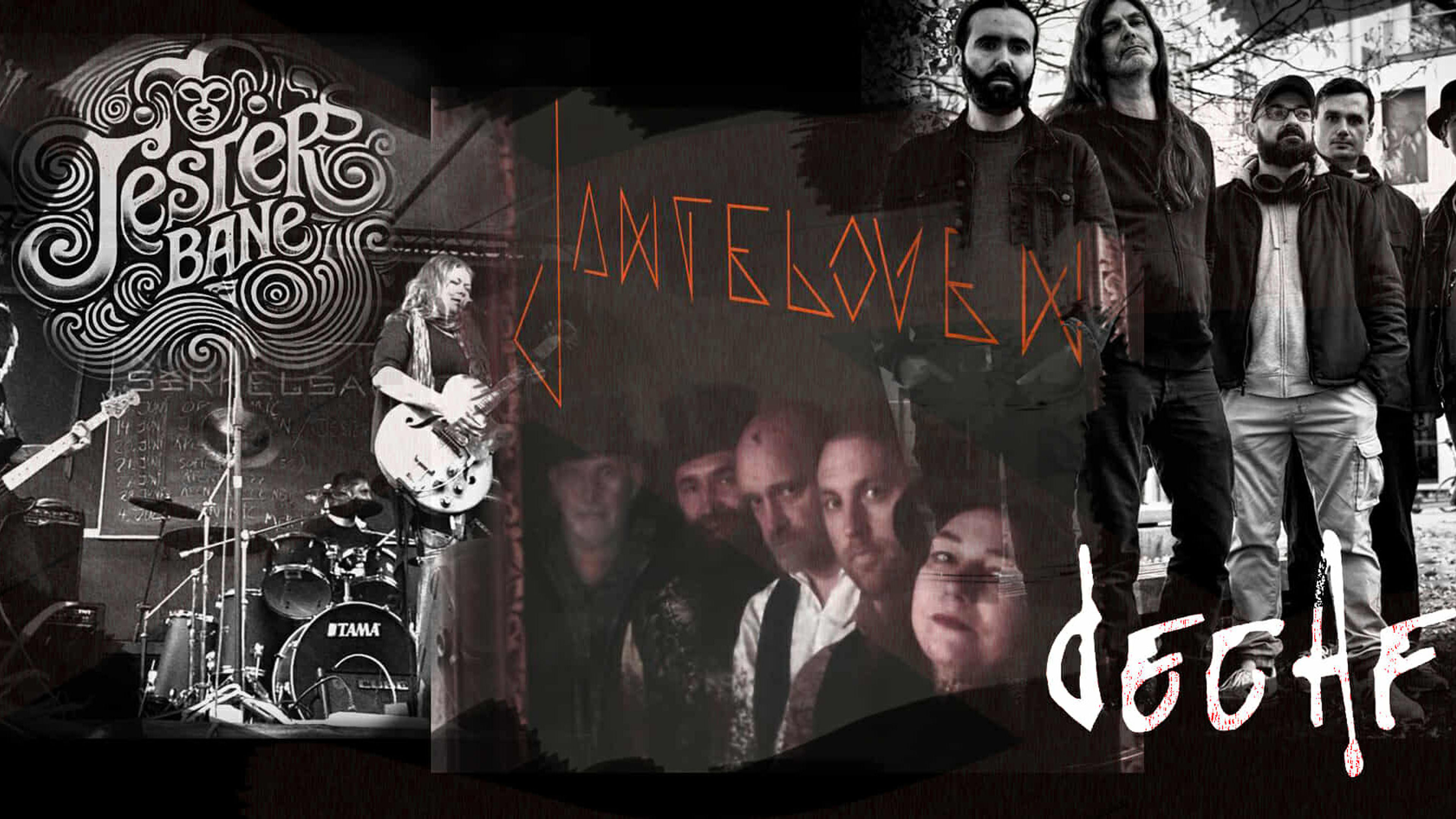 Promotional graphic for Decaf // Janteloven // Jesters bane