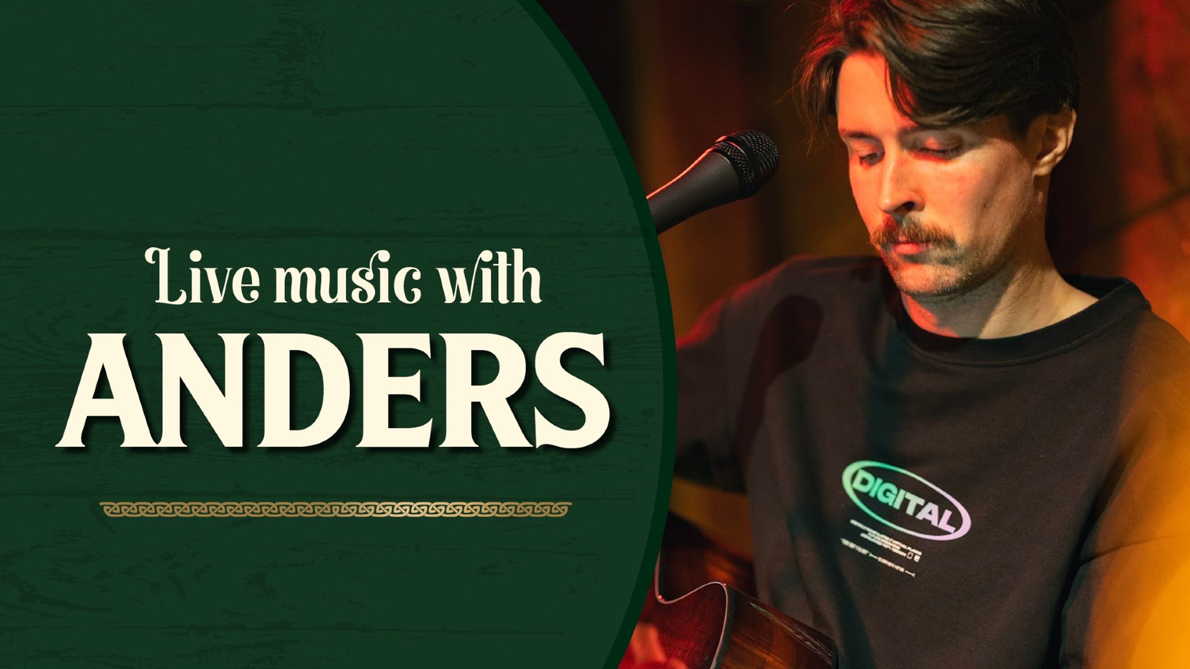 Promotional graphic for Livemusikk // Anders