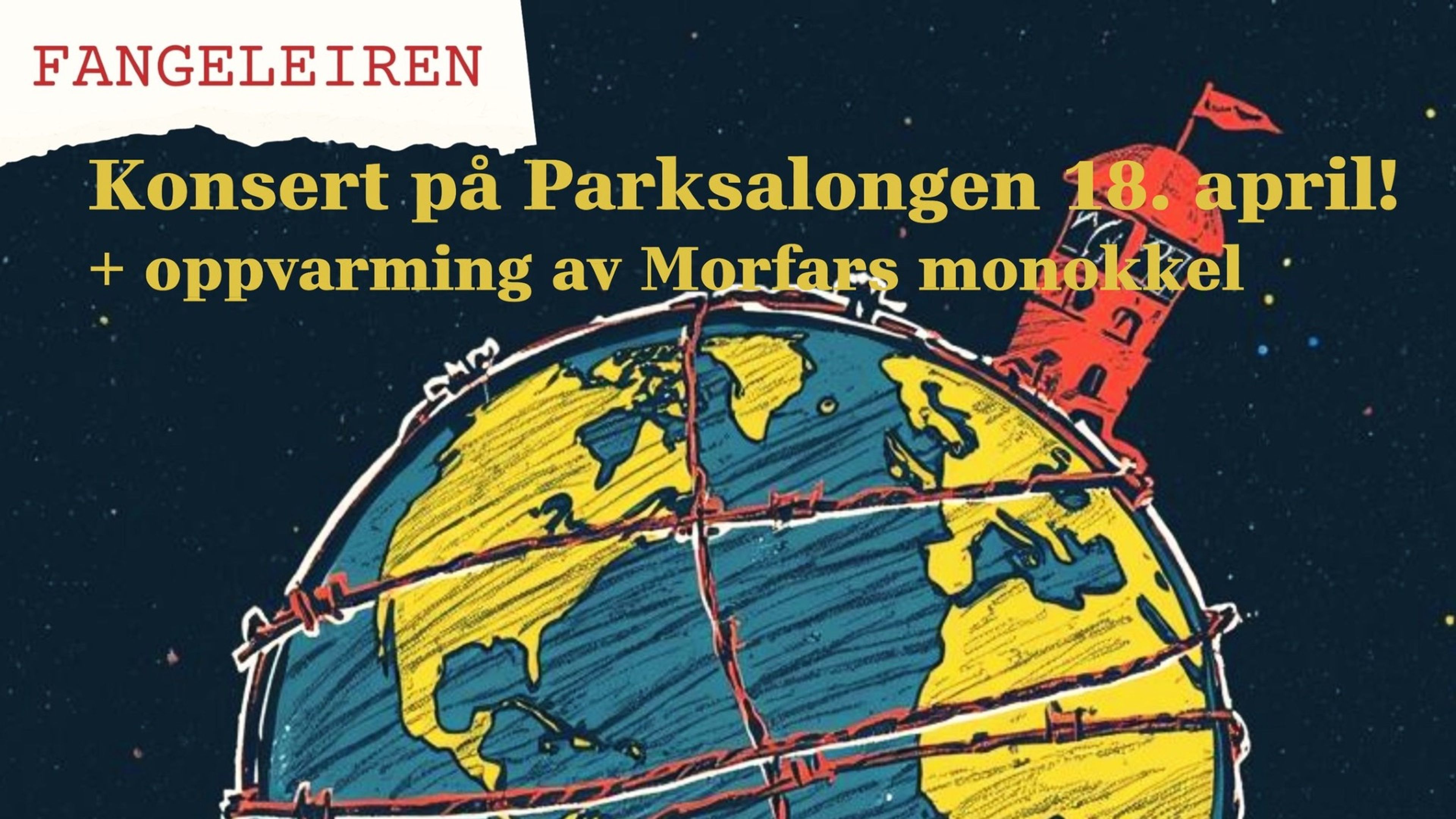 Promotional graphic for Arna for Helvete // Supp: Morfars Monokkel