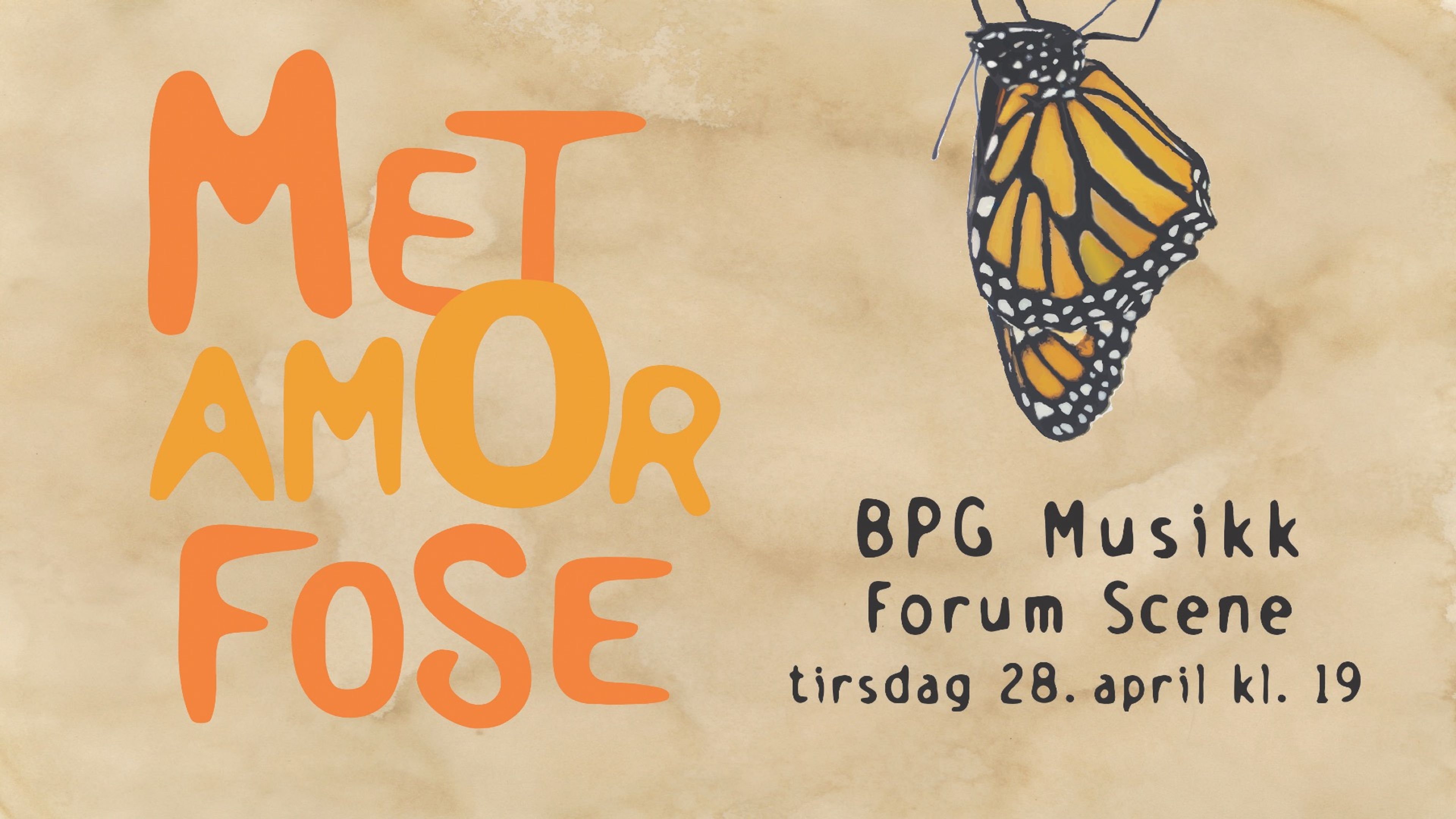 Promotional graphic for Metamorfose