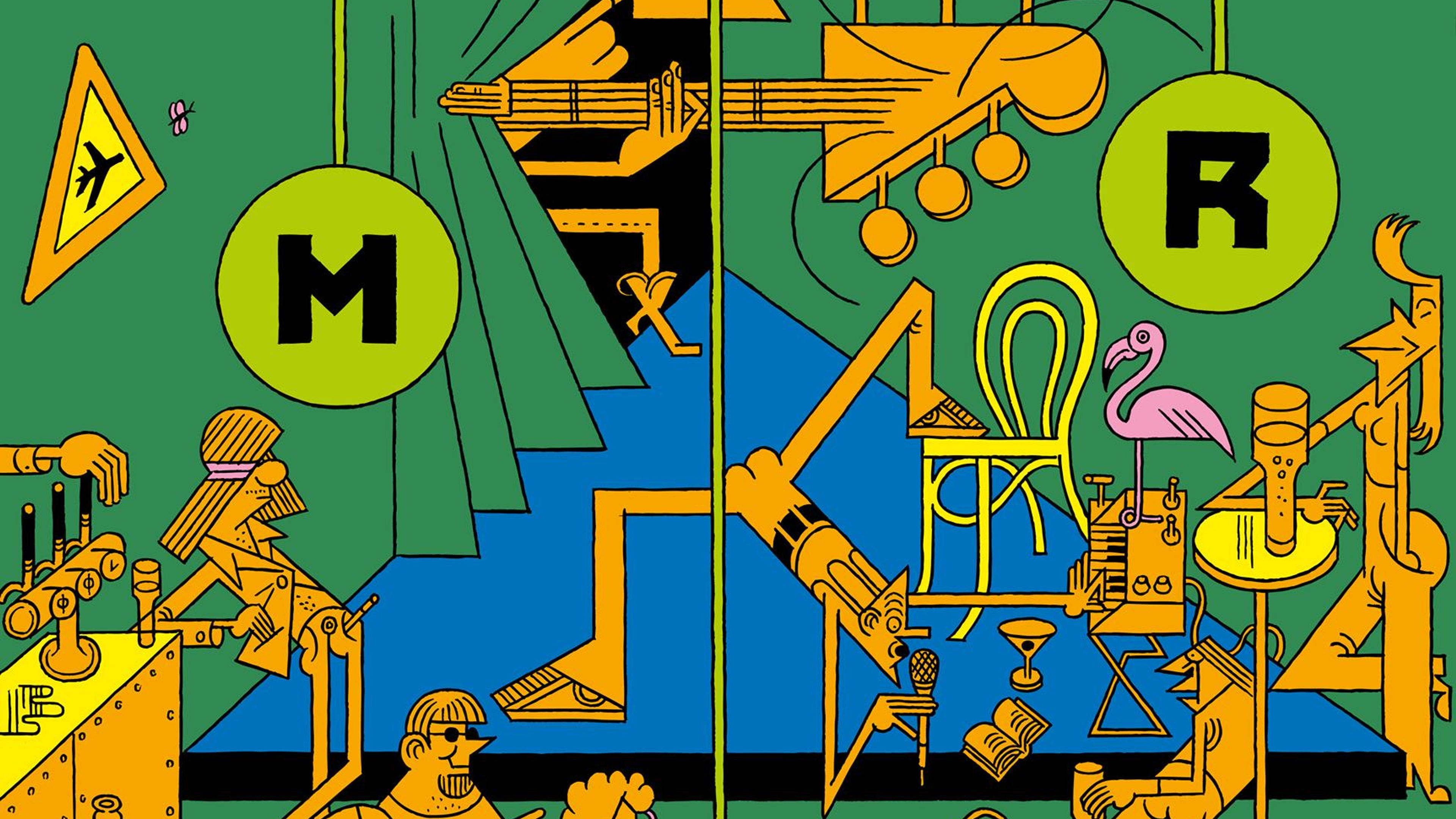 Promotional graphic for MIR 28 ÅR-FEIRING :Modulær synt-kurs/ Live techno + DJ Sigmund groven Grav+DJ Mannen med Håven+DJ Traume +Dj Byllefest mm.