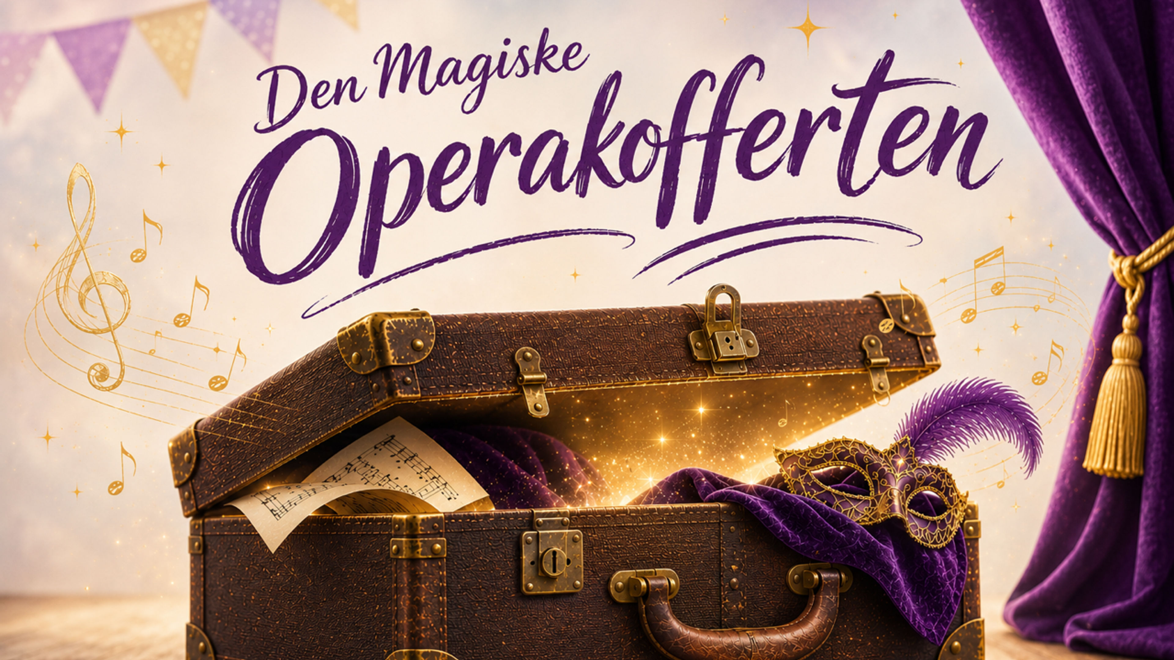 Promotional graphic for Barnesøndag: Den Magiske Operakofferten