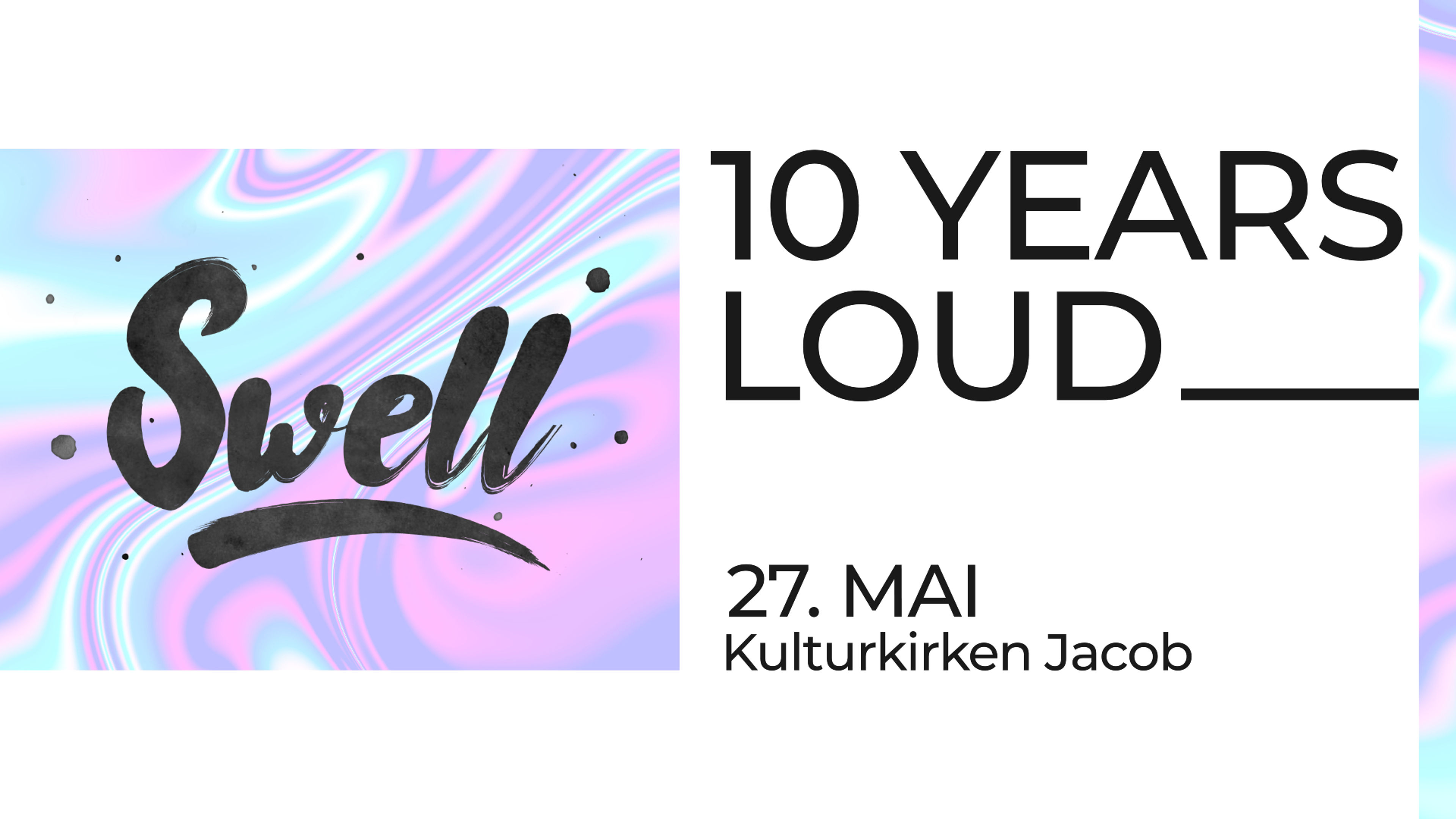 Promotional graphic for Popkoret Swell - 10 years loud