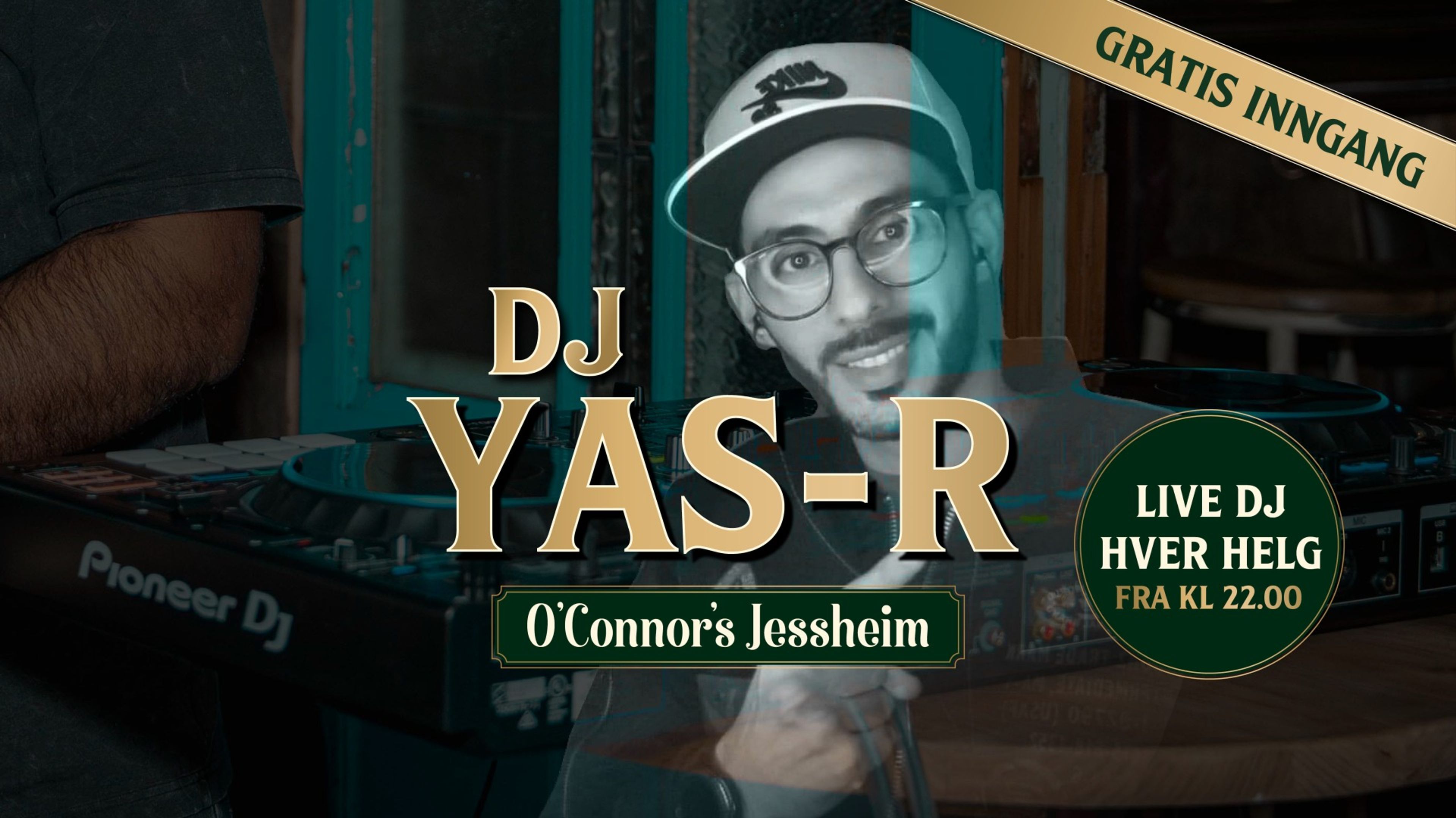Promotional graphic for DJ i kjelleren // YAS-R