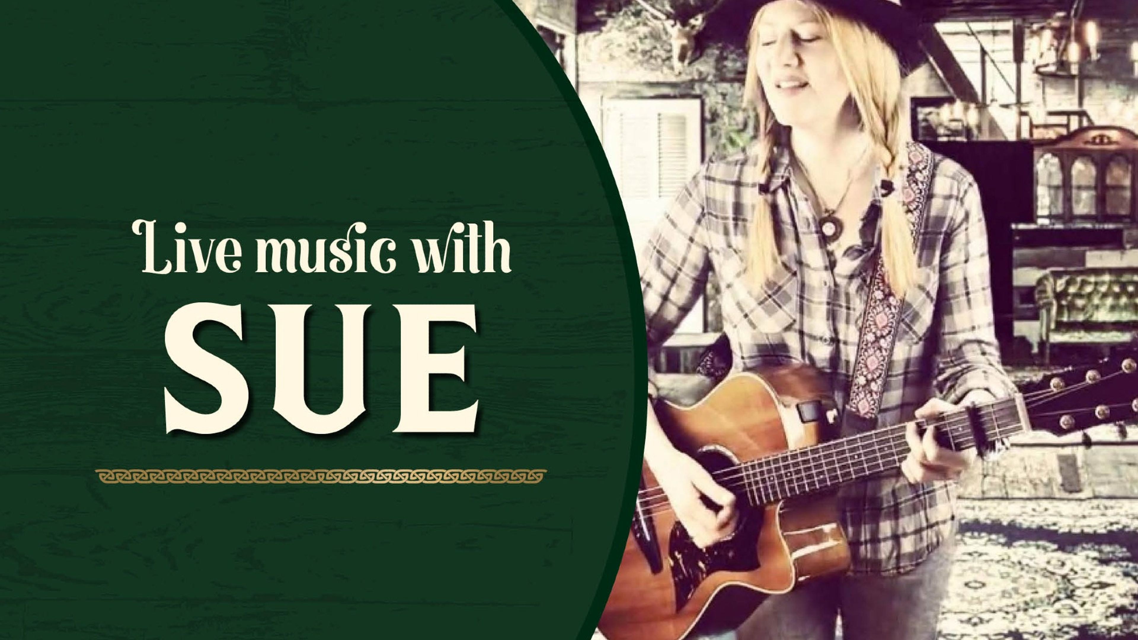 Promotional graphic for Livemusikk // Sue
