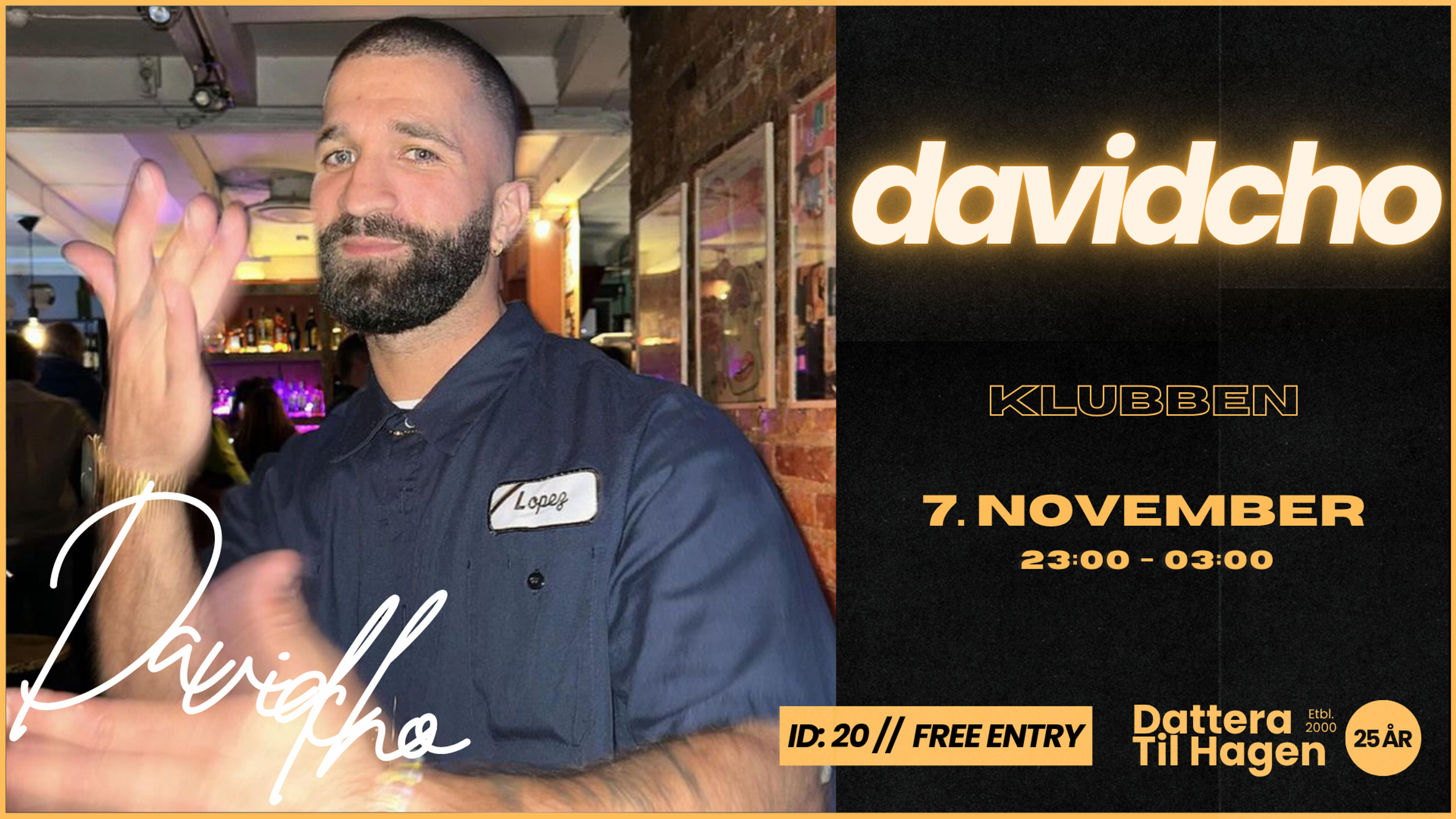 Promotional graphic for HIP HOP & RNB med DAVIDCHO