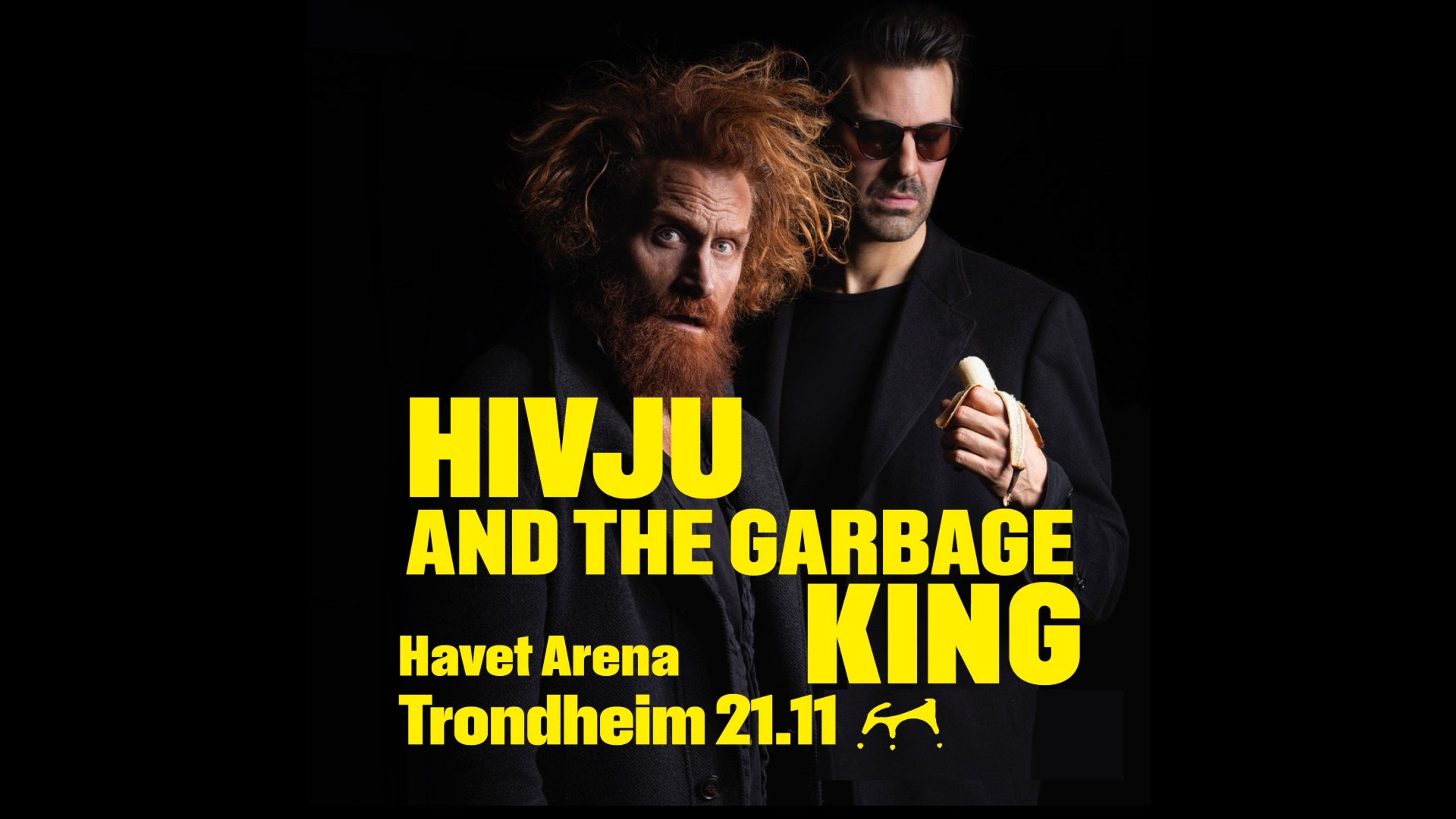 Promotional graphic for Hivju and The Garbage King 