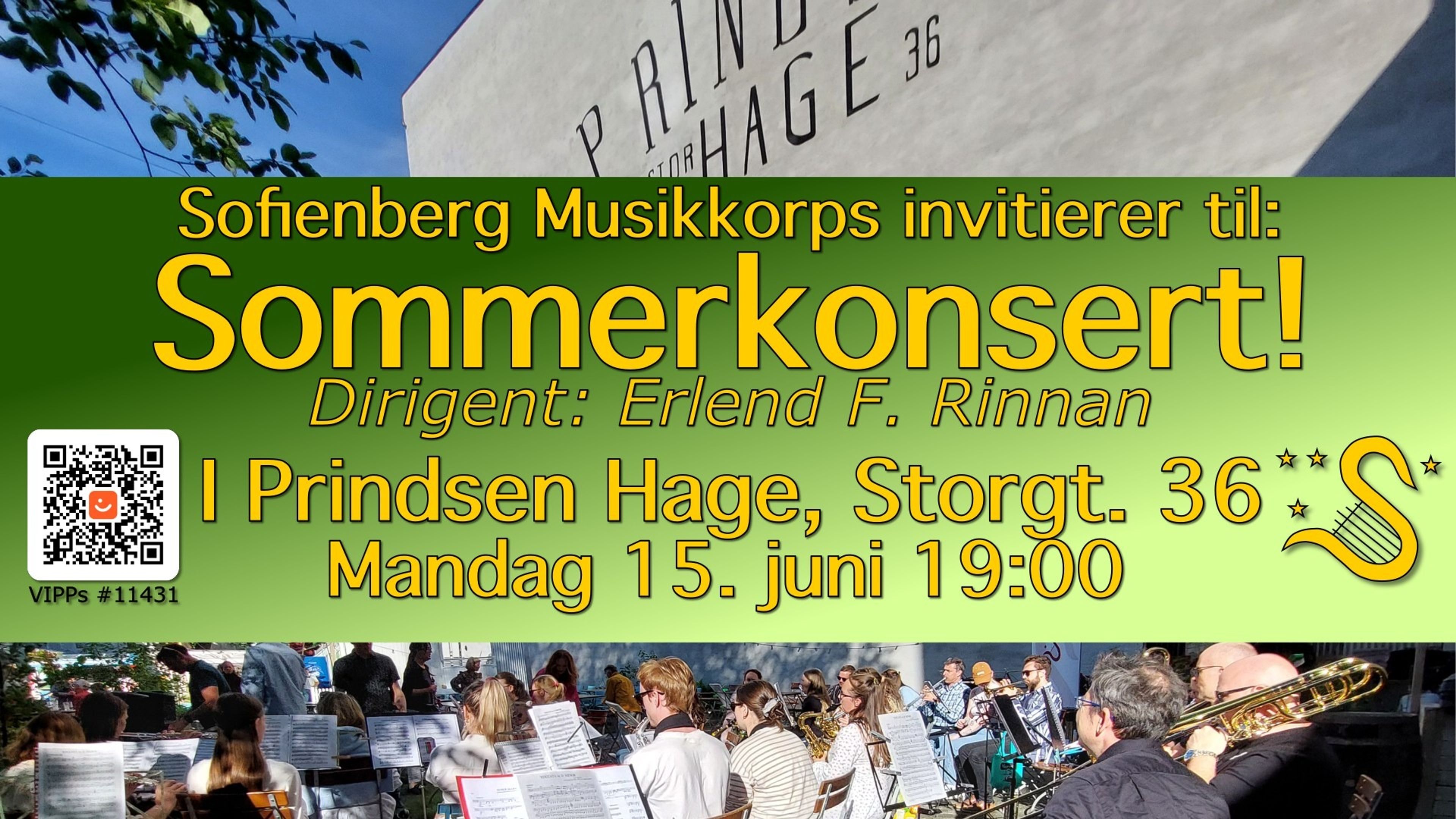 Promotional graphic for Sofienberg Musikkorps: Sommerkonsert