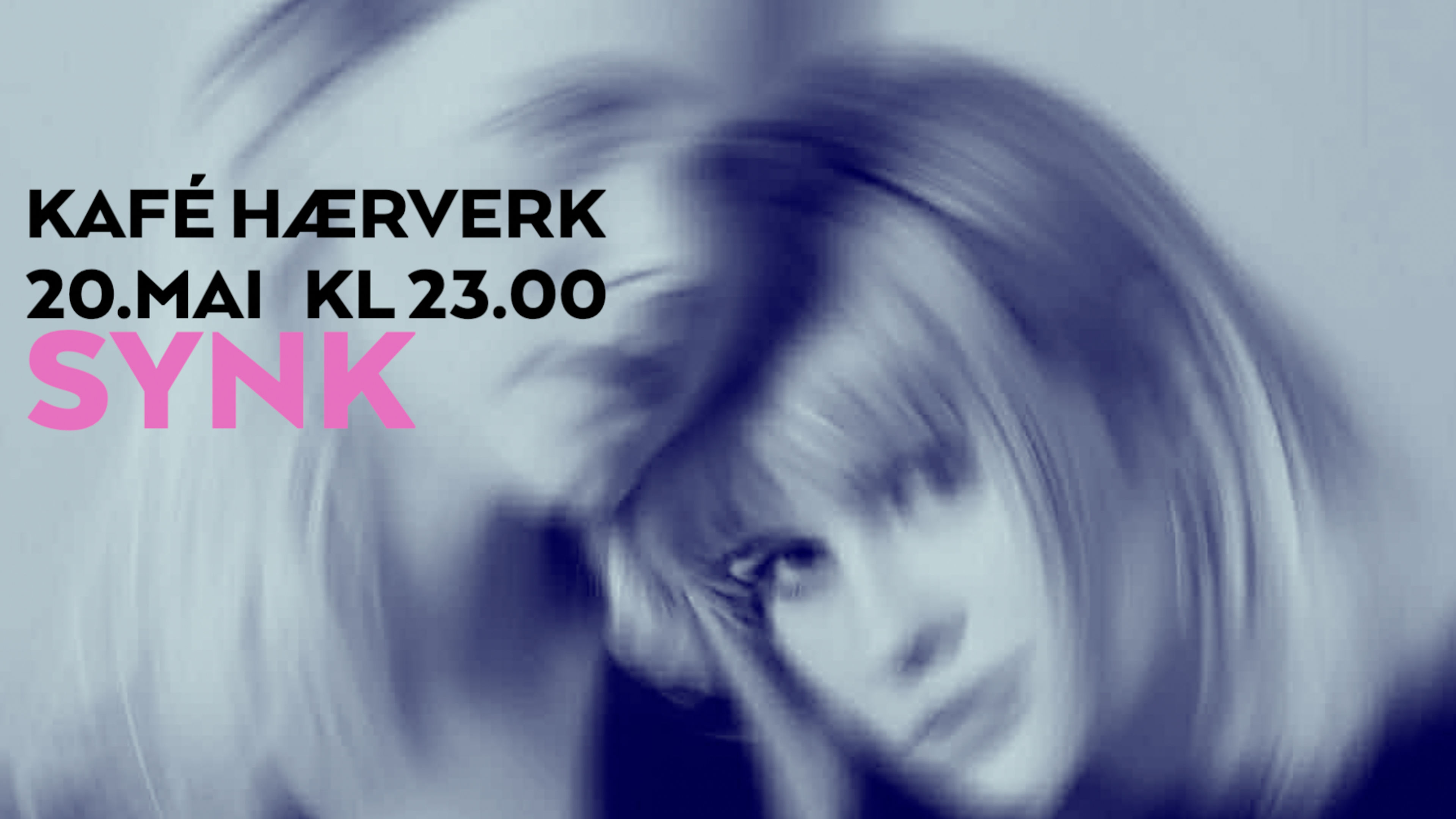 Promotional graphic for SYNK // KAFÉ HÆRVERK