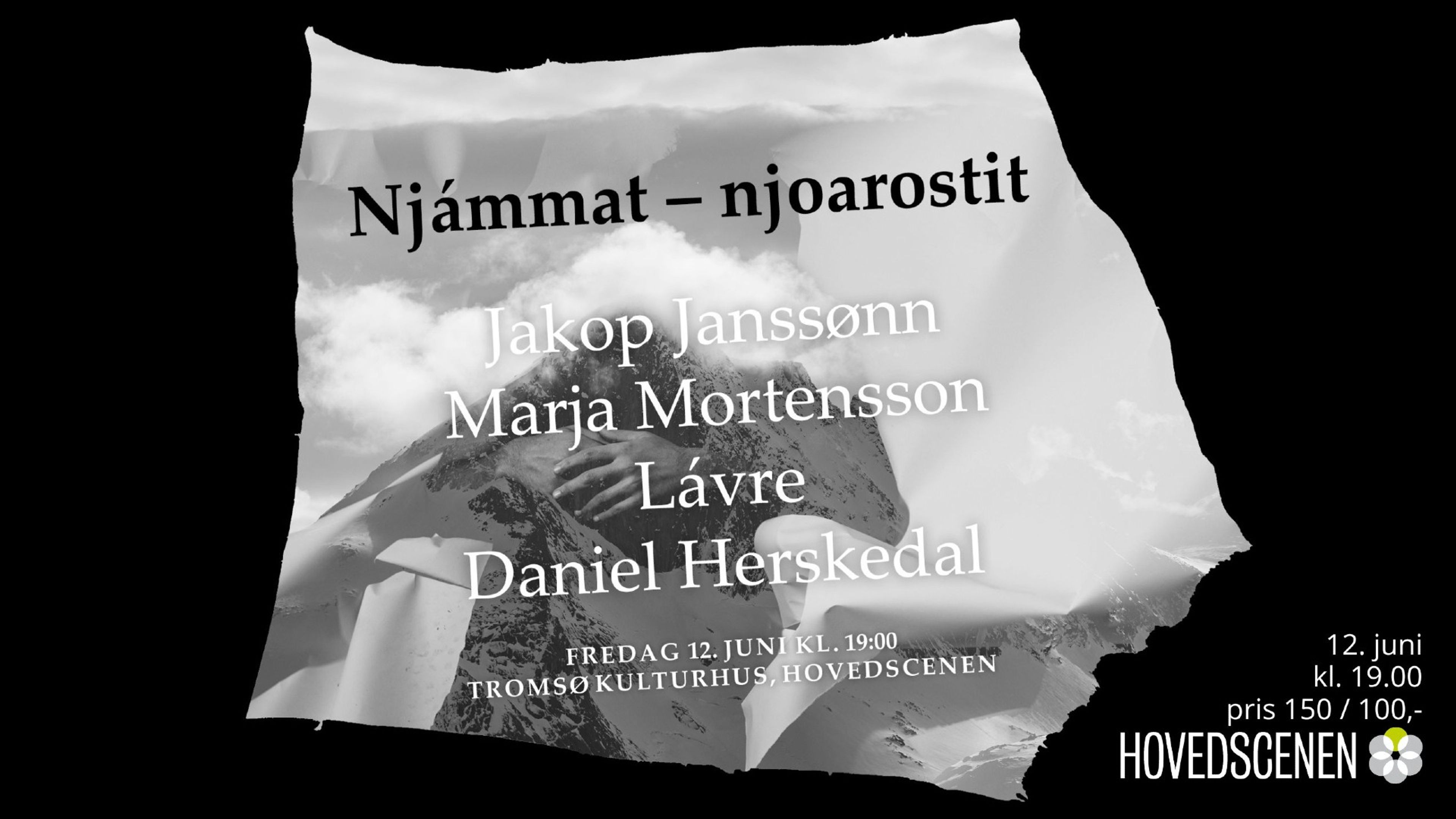 Promotional graphic for Jakop Janssønn: Njámmat – njoarostit