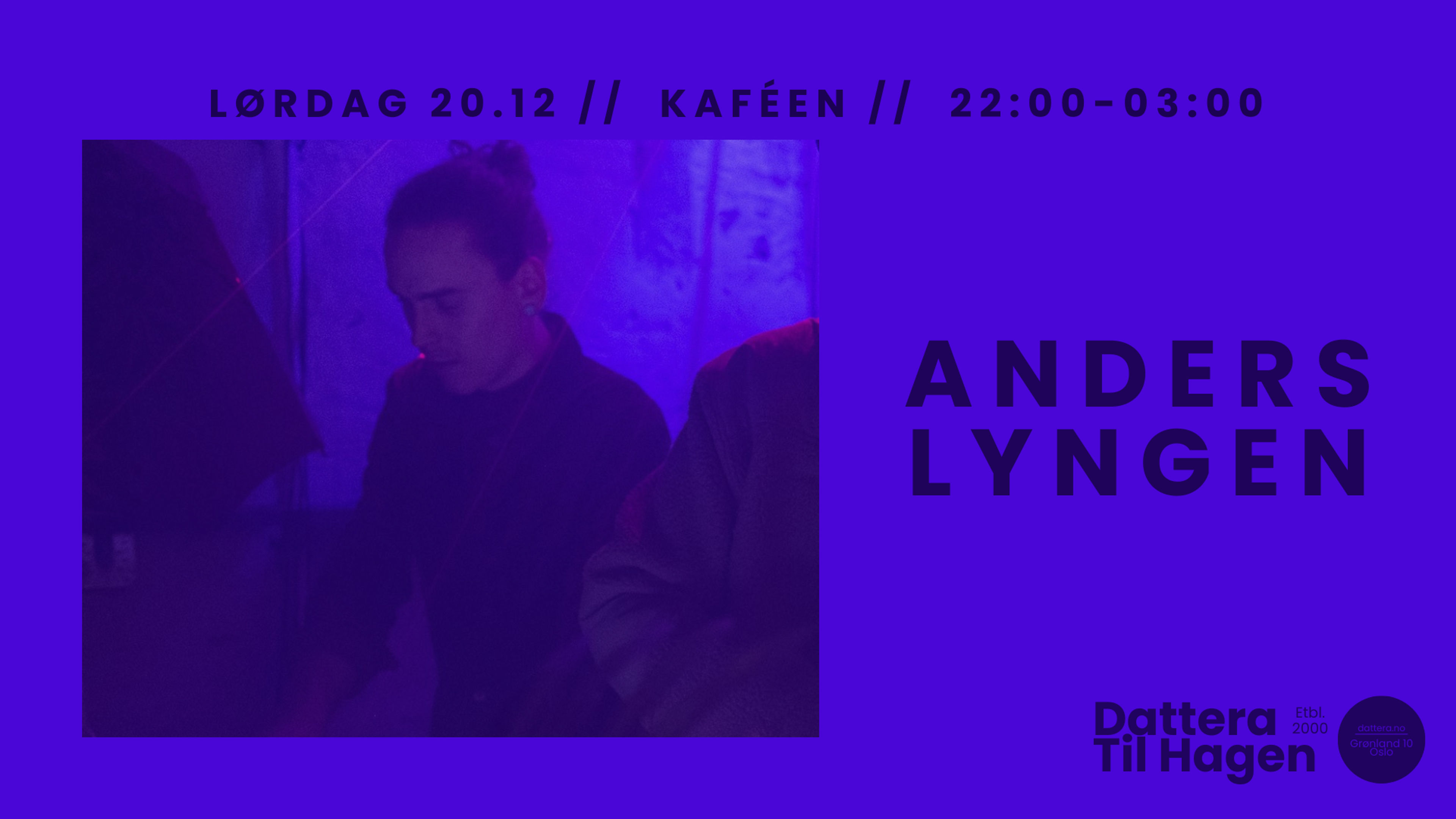 Promotional graphic for Anders Lyngen spiller inn julen! 🎄