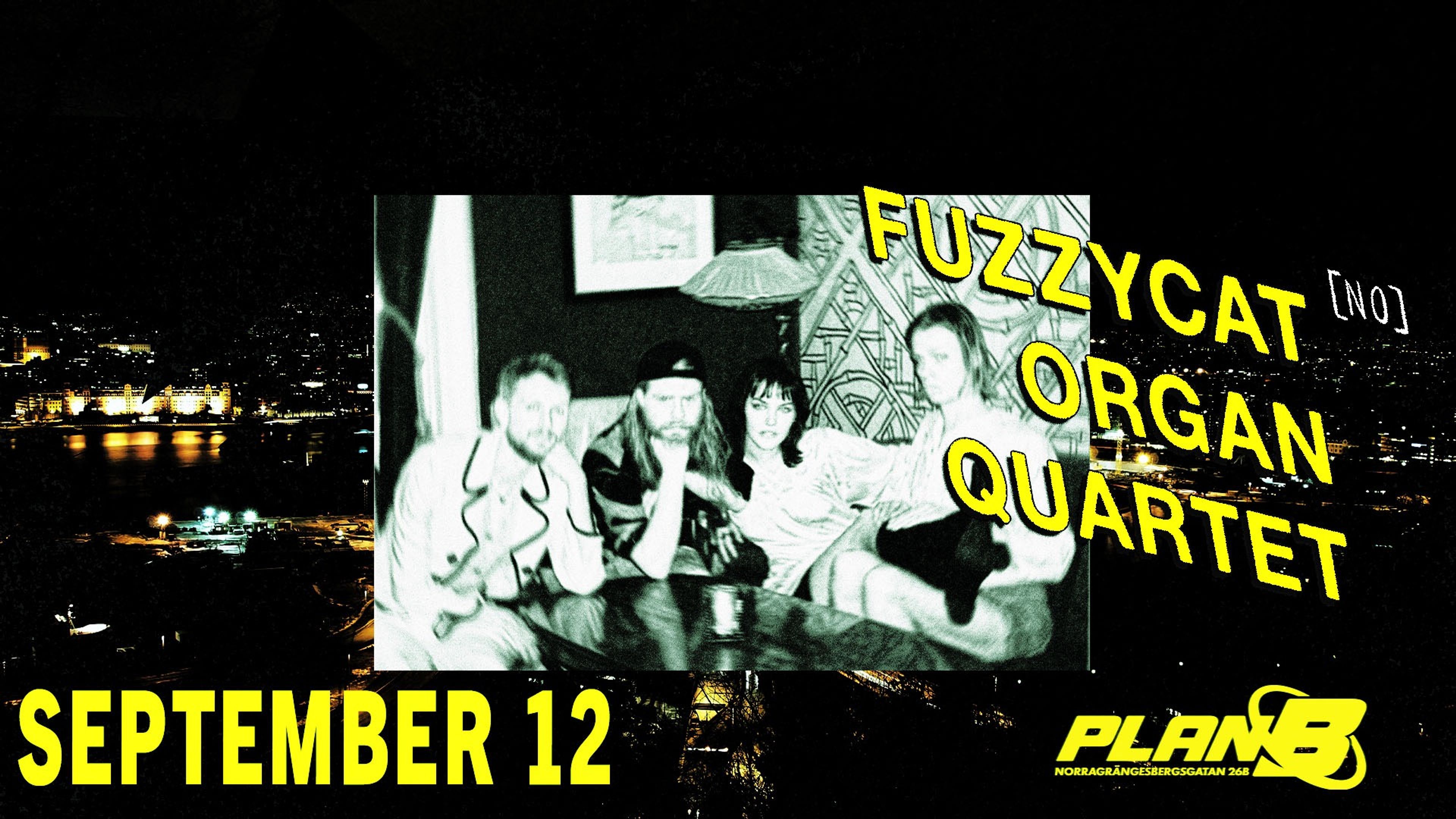 Promotional graphic for Fuzzycat Organ Quartet (NO)